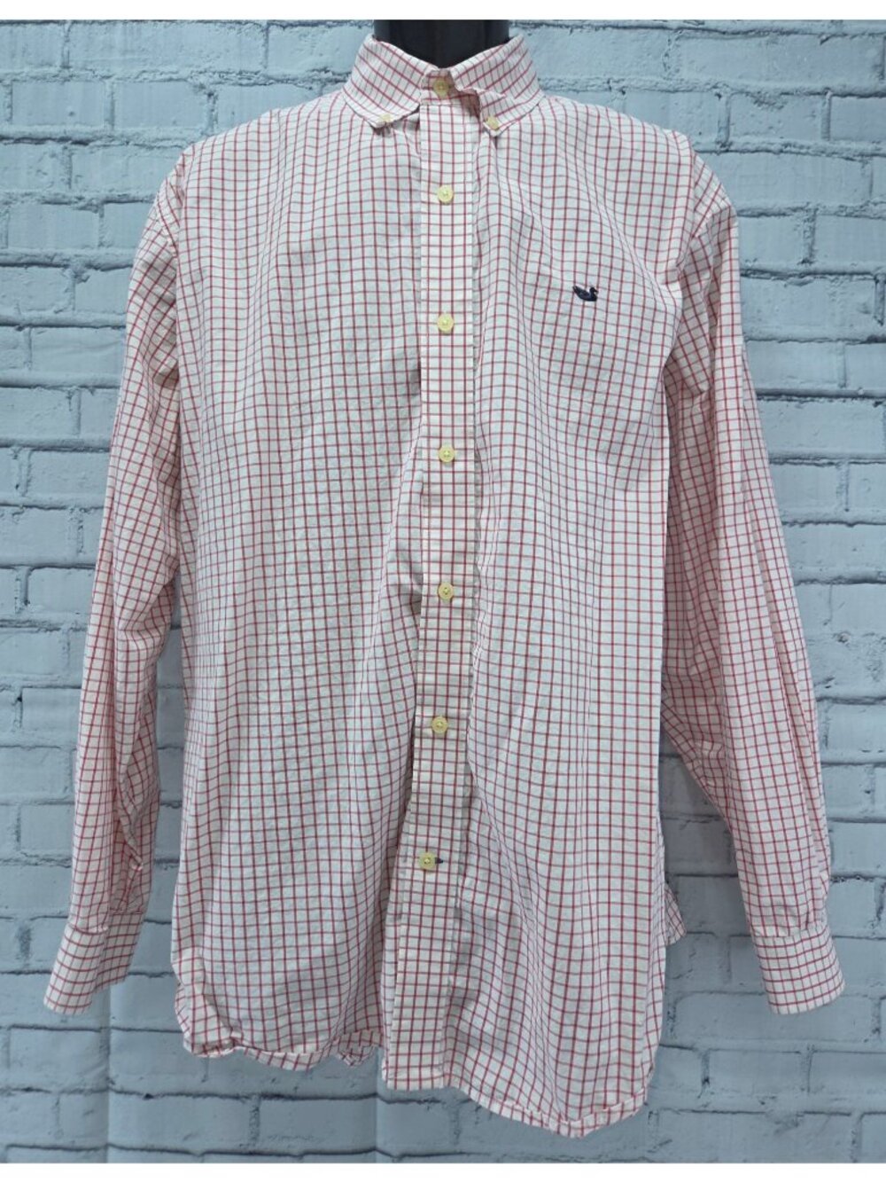 Southern Marsh Mens Red & White Plaid Button-Down Shirt XL Long Sleeve